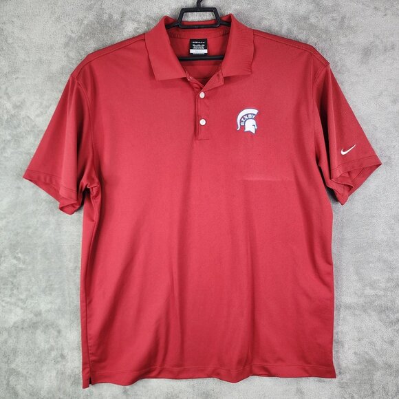 Men's Nike Golf Red Polo Shirt Dri-Fit Spartan Embroidery Short Sleeve Size XXL - Picture 2 of 11